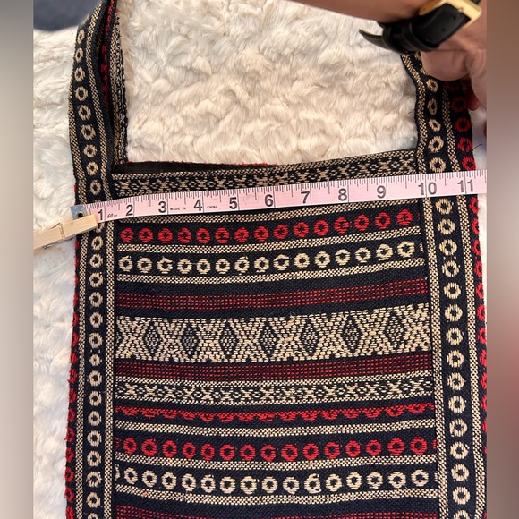 Handwoven Thailand Elephant Crossbody Bag - Red & Teal - Picture 12 of 12